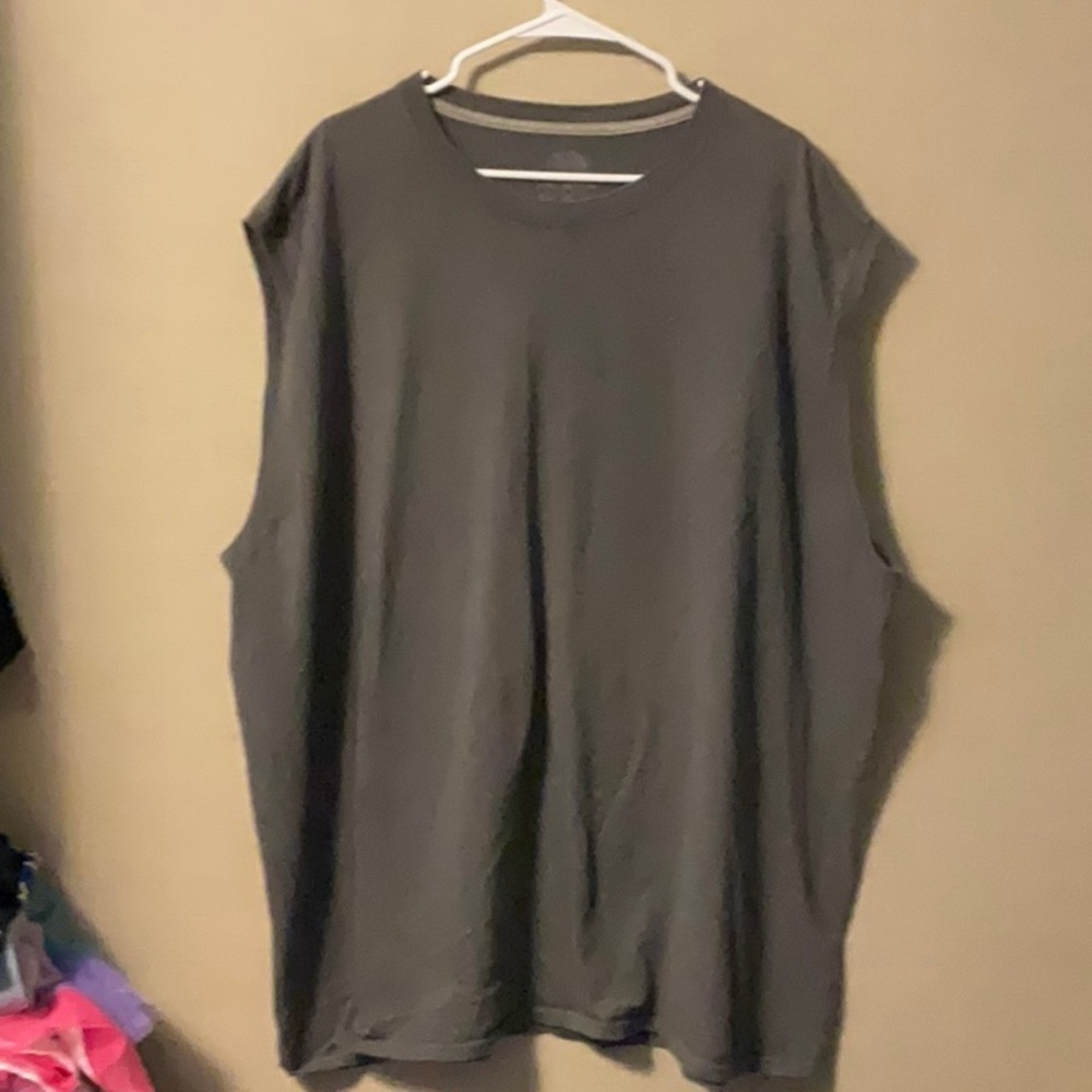 Fruit of the Loom Gray Oversized Sleeveless Muscle Tee